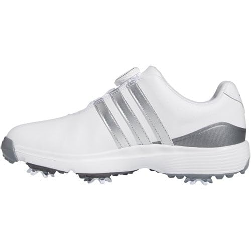 Kids adidas Tour360 24 Boa Golf Shoes 6.5 Big Kid White/Silver Metallic/Iron Metallic
