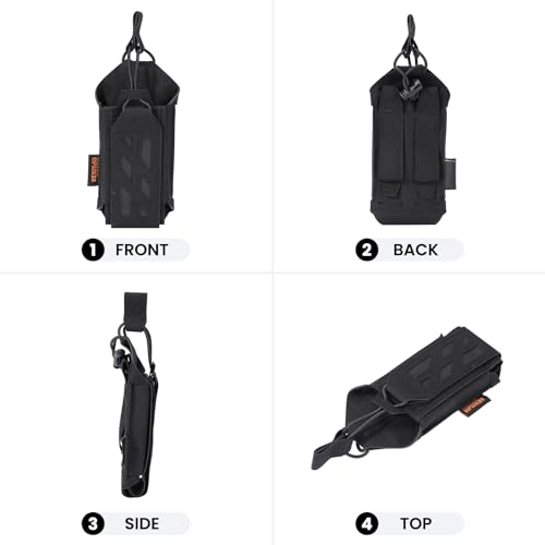 Tactical Radio Holster Holder Black 3x1x6 Inch Adjustable Molle System