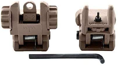 Polymer Flip up Backup Sight Front and Rear Sight 20mm Rail (Tan)