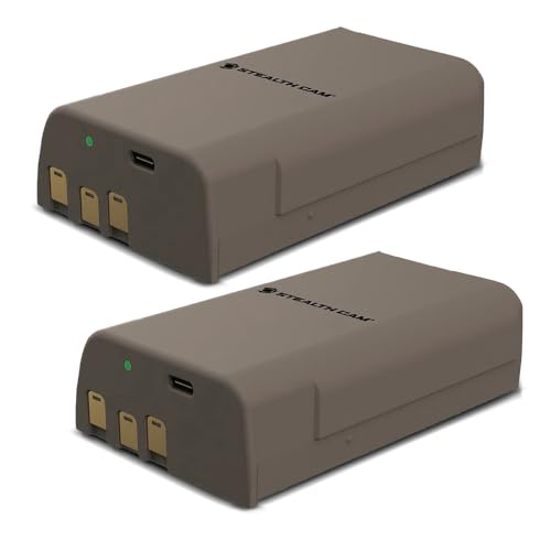 Stealth Cam Rechargeable 12V Lithium Battery Cartridge for Trail Cameras 2-Pack