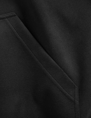 Unisex Black Medium Solid Boxy Pullover Hoodie for Women & Men - Oversized Y2K Casual Sweatshirt