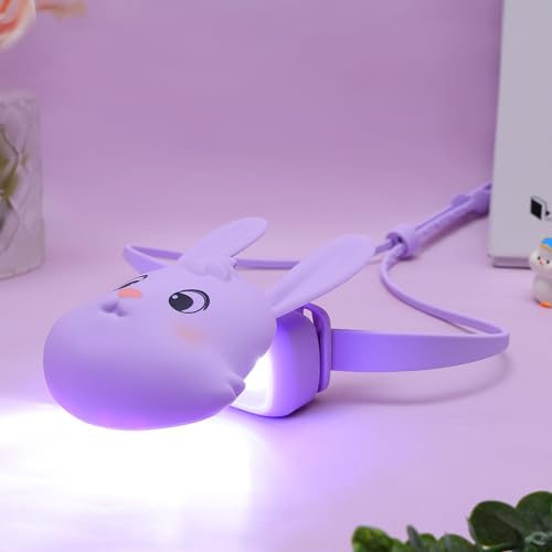 Kids Rabbit Headlamp Rechargeable with 3 Brightness Levels & Flash Modes - Style-Rabbit