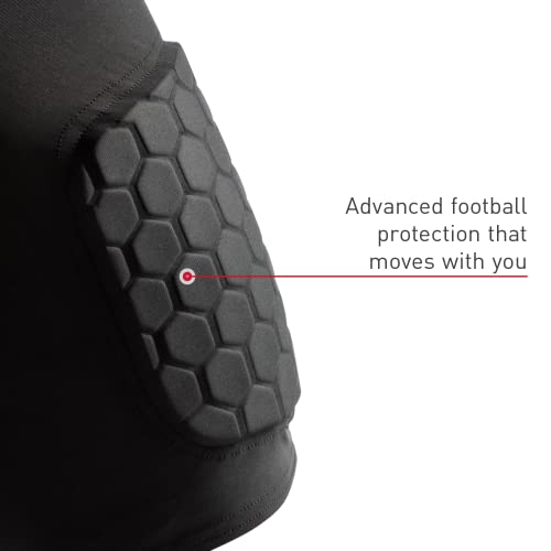 McDavid Men's Compression Shorts with HEX Hip & Thigh Pads - Large Black