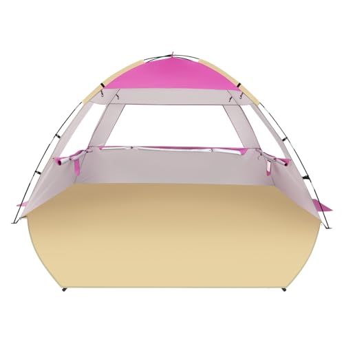Venustas Pink Beach Tent Sun Shelter for 6 Persons UPF 50+ UV Protection Lightweight & Easy Setup