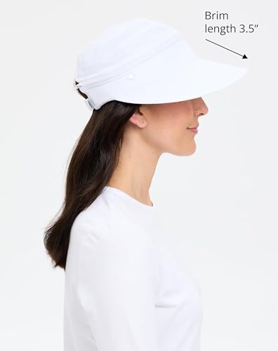 Solbari Women's Wanderlust UPF 50+ Visor Hat - One Size, White Sun Protection