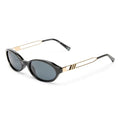 Le Specs Lunita Oval Sunglasses Unisex Black Frame Smoke Lens Y2K Style