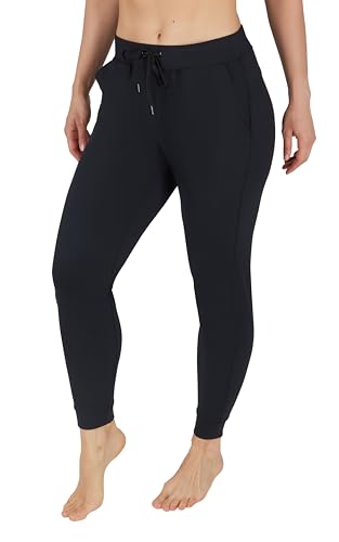Large Black High Waisted Jogger Pants for Women - Lightweight Athletic Lounge Workout