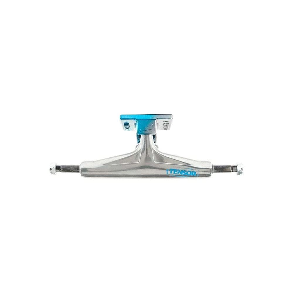 Tensor Skateboard Trucks Aluminum Stencil Mirror Raw/Light Blue Fade 5.5 (8.25")