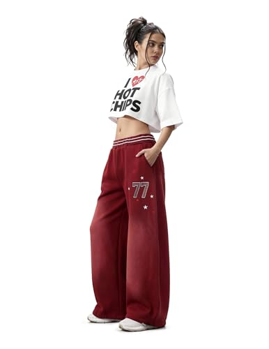Aelfric Eden X-Small Red Baggy Cargo Sweatpants Men Women Loose Fit Streetwear