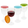 Reusable Wine Glasses with Lids - 13 oz BPA-Free Plastic Drinkware, 4 Pack for Outdoor & Travel
