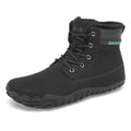 SAGUARO Winter Barefoot Boots for Adults - Water-Resistant, Wide Toe Hiking Shoes with Faux Fur Lining - Black, Size 10 Women / 9 Men