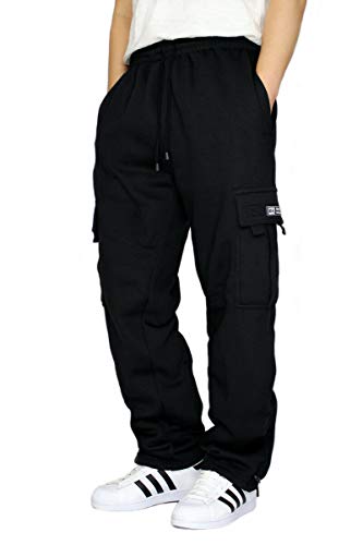 Men's Heavyweight Fleece Cargo Sweatpants - X-Large Black