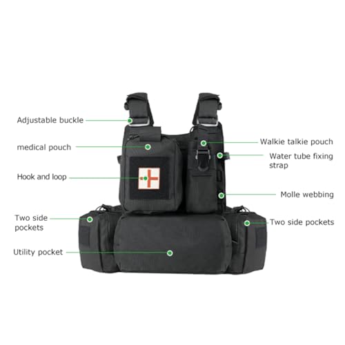 BOMTURN Tan Tactical Outdoor Vest for Men, Modular Molle System, Adjustable Fit