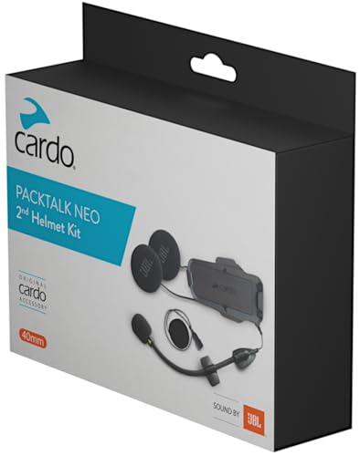 Cardo Packtalk Neo JBL Helmet Kit for Motorcycle Intercoms, Black