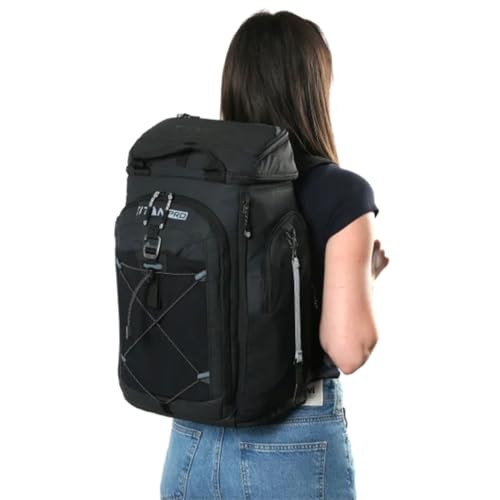Titan PRO Arctic Zone Black Insulated Backpack Cooler with Ice Walls, Holds 26 Cans