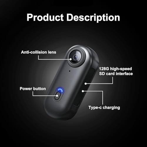Mini Body Camera 1080P with 128GB Storage, Wearable Motorcycle POV with Waterproof Case - 128GB Cycling Kit