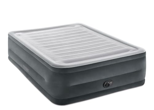Intex Queen Size Dura-Beam Deluxe 18-Inch Air Mattress with Built-In Pump