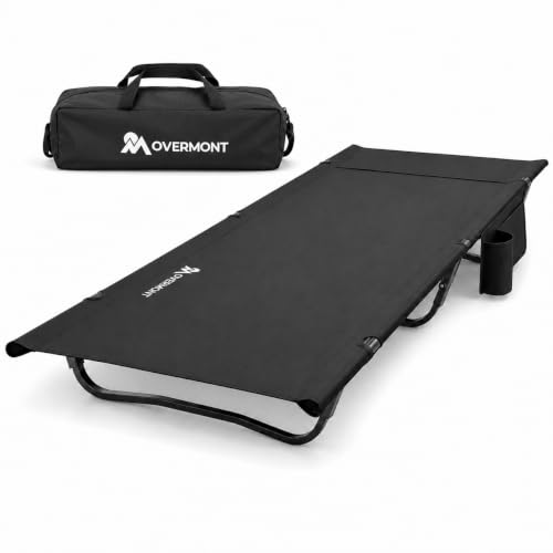 Overmont Ultralight Portable Camping Cot for Adults with Pillow Pocket - 1 Height
