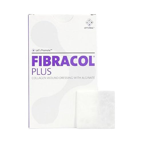 FIBRACOL PLUS Collagen Wound Dressing with Alginate - 4 x 4 3/8 Inches, Box of 12