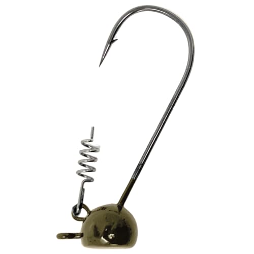 Reaction Tackle Stand-Up Shaky Head Jigs for Bass Fishing - Green Pumpkin / 1/8 Oz - 5 Pack
