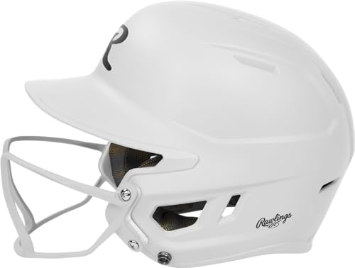 Junior Fastpitch Softball Batting Helmet with Face Guard - 6 3/8"-7 1/8" White