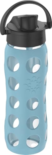 Lifefactory 22oz Glass Water Bottle with Active Flip Cap - Denim Variation