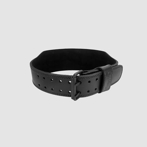 Aesthreadics Black Small Tapered Leather Weightlifting Belt for Men & Women