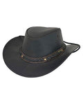 Men's Western Hat UPF 50 Breathable Leather Cowboy Hat - Medium Black