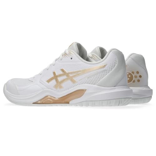 ASICS Women's Gel-Dedicate 9 Pickleball Tennis Shoes White/Champagne 8.5