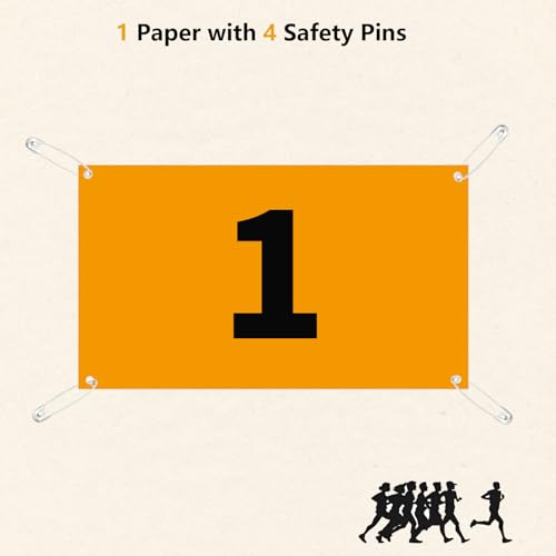 Race Bib Numbers for Tryouts with Pins - Waterproof Paper, Number 1-100