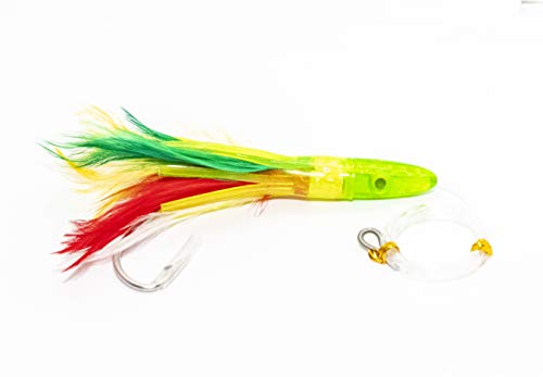 6 Pack Offshore Tuna Lures Set - Rigged Feather Fishing Tackle