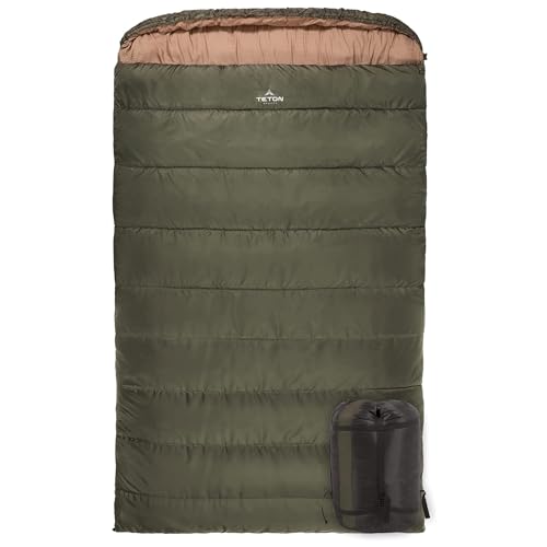 Green Mammoth Queen Size Double Sleeping Bag - Warm Camping Comfort 0°F