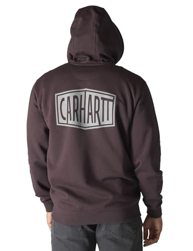 Carhartt Men's Rain Defender Loose Fit Hooded Sweatshirt - Dark Sepia, Large