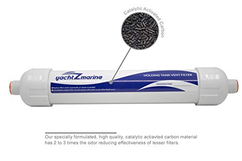 YachtZmarine 5/8" Marine Holding Tank Vent Filter with Installation Kit