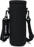 Insulated Water Bottle Carrier Bag - Neoprene with Adjustable Shoulder Strap 34oz