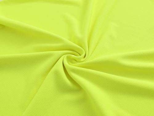 Men's Long Sleeve Athletic T-Shirts Pack - Quick Dry Performance Workout Tee, Large, 5-Pack Yellow