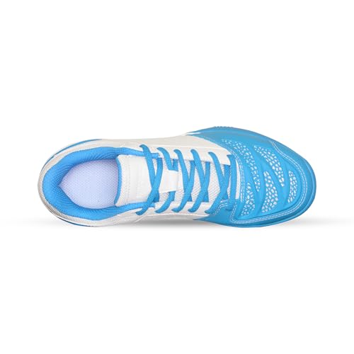 Kids Fencing Shoes - Blue White Sneakers for Boys Girls, Youth Epee Sabre Foil, 4 Big Kid