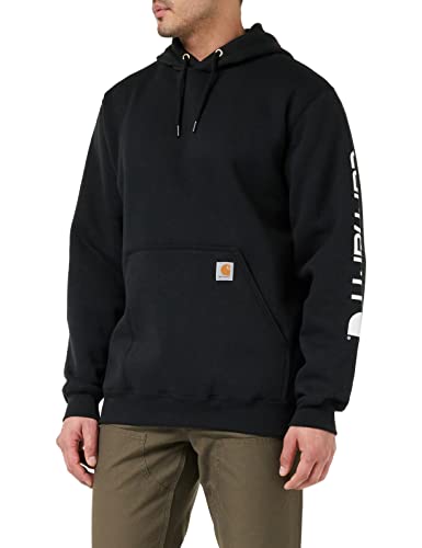 Men's Logo Sweatshirt Black Large - Carhartt Iconic K288 Hoodie