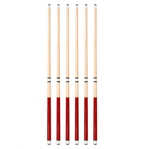 HNQQ 58 Inch 2-Piece Birch Pool Cue Sticks Set of 6, 20 oz, 13mm Tips for Billiards