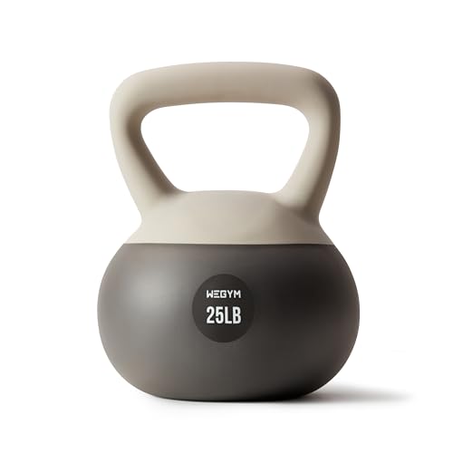 WeGym Soft 25LB Kettlebell with Cushioned Base for Safe Home Strength Training