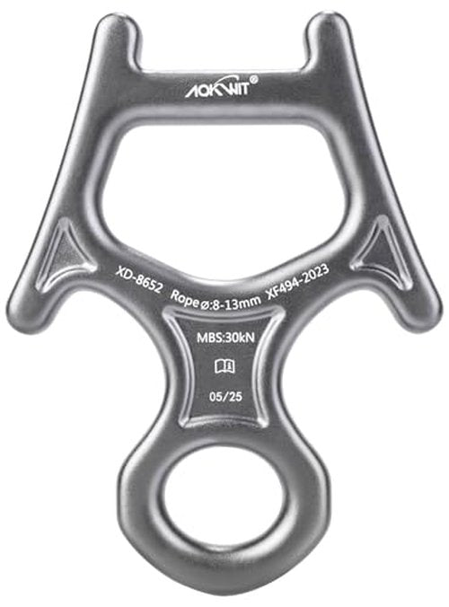 30kN Figure 8 Descender 7075 Aluminum Alloy Heavy Duty Belaying and Rappelling Device Tree Climbing Gear for Rock Climbing Mountaineering Arborist Caving Rescue Aerial Work Yoga 8-12mm Ropes