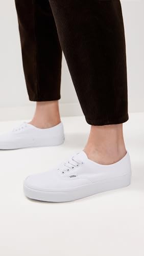 Vans Unisex Authentic Canvas Sneakers 6.5 Women/5 Men True White