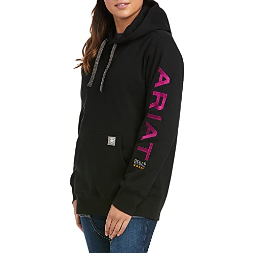 ARIAT Rebar Graphic Hoodie Large Black Purple Men's Work & Casual Midlayer