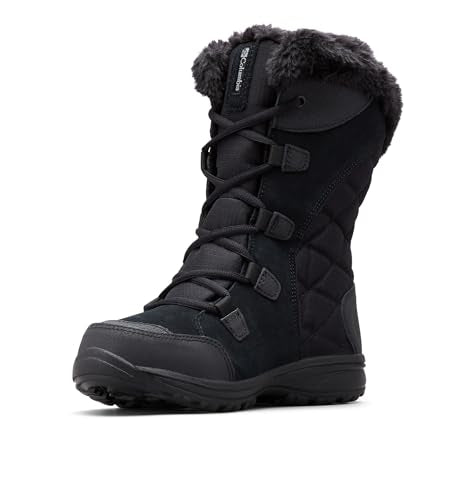 Columbia Women's Ice Maiden II Snow Boots Black/Columbia Grey 6 - Waterproof Winter Footwear