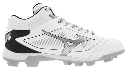Men's Cushionrevo Diamond Mid TPU Spikes - White Black, Size 7