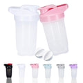 GAISHION White Pink Shaker Bottle Set 10oz Protein Shaker Cups with Whisk Balls