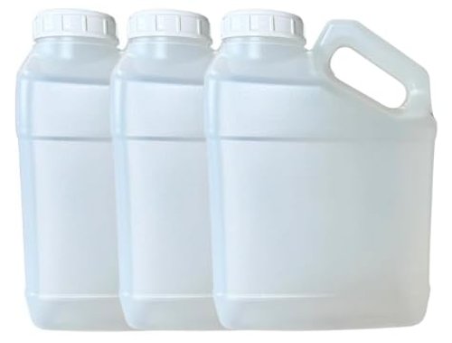 Plastic Jug with Cap and Handle, 1 Gallon, HDPE F-Style Container for Water, Food, Liquids, Storage (3)