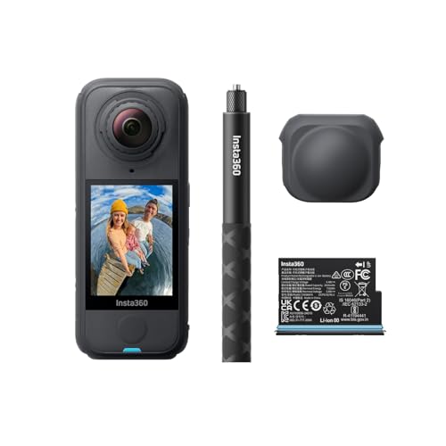 Insta360 X4 Air Graphite Black Starter Bundle 8K 360 Camera, Invisible Selfie Stick, Replacable Lenses
