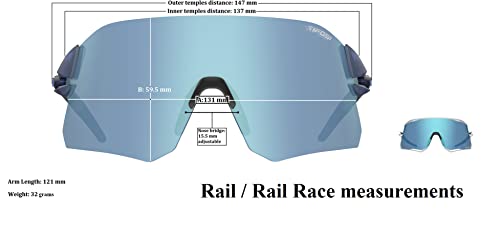 Tifosi Rail Race Rimless Cycling & Baseball Shield Satin Vapor (Clarion Red/Clear)