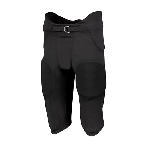 Youth Football Pants with 7-Piece Integrated Pads Large Black
